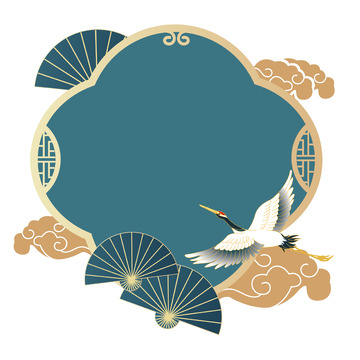 中式淡雅国风边框标题框素材