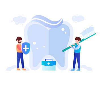 扁平简约清洁牙齿