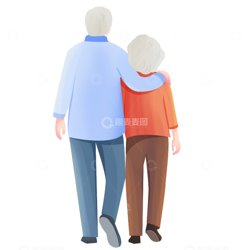 源文件下载【趣麦麦图】重阳节老人温馨背影