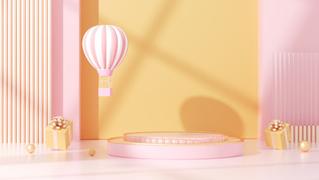 C4D立体促销电商海报背景