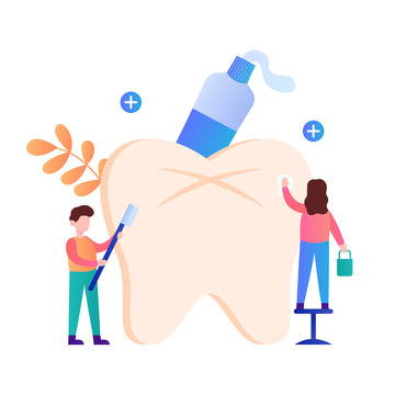 扁平简约爱护牙齿