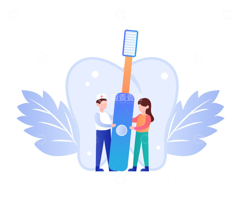 源文件下载【趣麦麦图】扁平简约保护牙齿