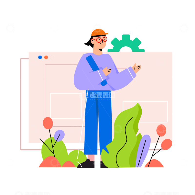 源文件下载【趣麦麦图】扁平化人物插画