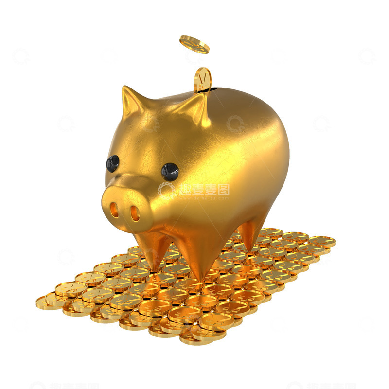 源文件下载【趣麦麦图】金属质感猪猪存钱罐