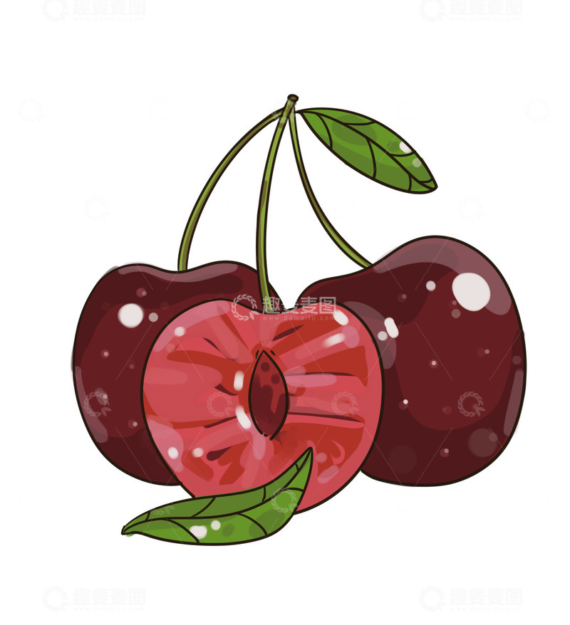 源文件下载【趣麦麦图】美味水果酸酸甜甜樱桃