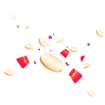 金币红包纸屑矢量漂浮元素