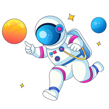可爱卡通宇航员星球宇宙元素
