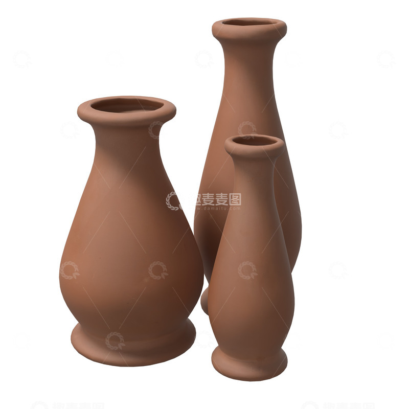 源文件下载【趣麦麦图】写实陶艺器皿陶瓶子
