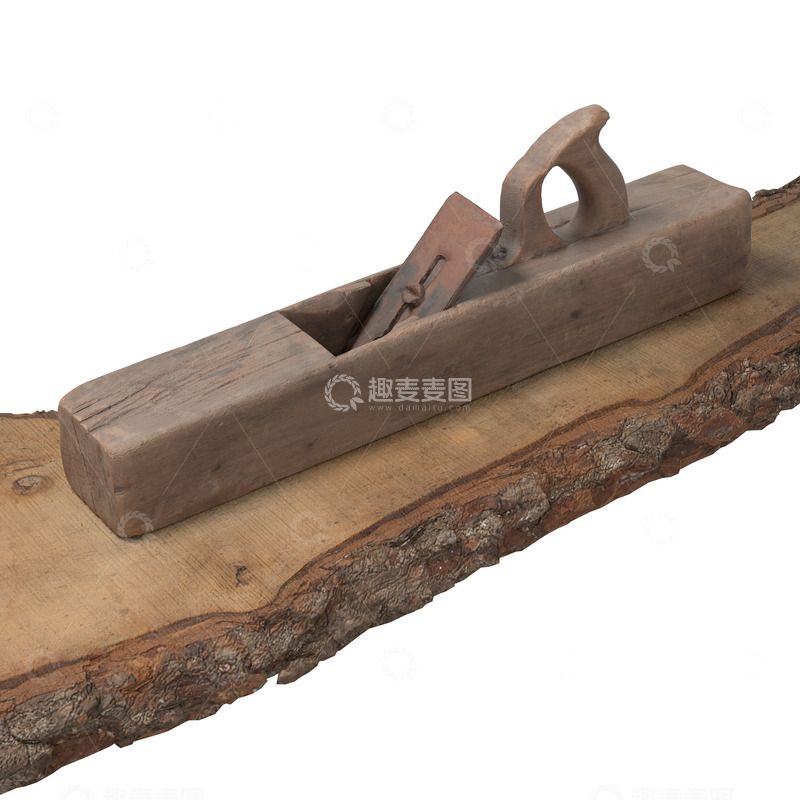 源文件下载【趣麦麦图】-超写实木板刨子工具