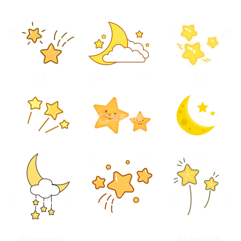 卡通星星月亮装饰