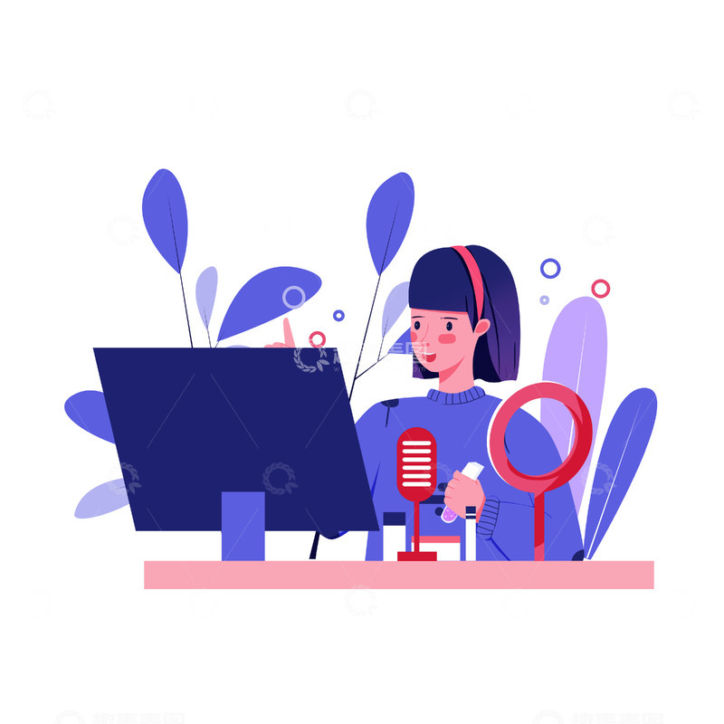 源文件下载【趣麦麦图】简约商务直播场景