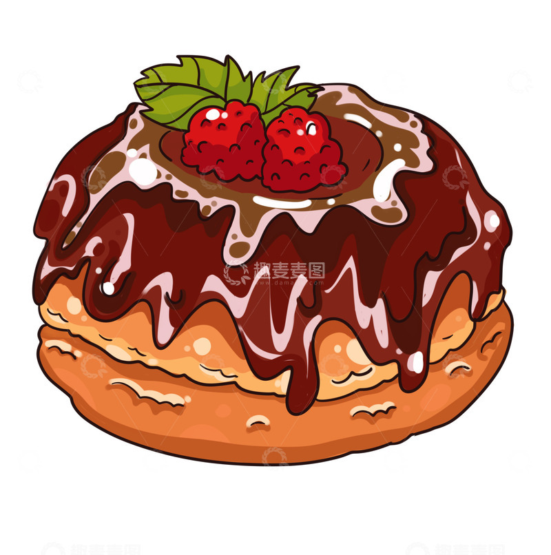 源文件下载【趣麦麦图】美味的大甜甜圈