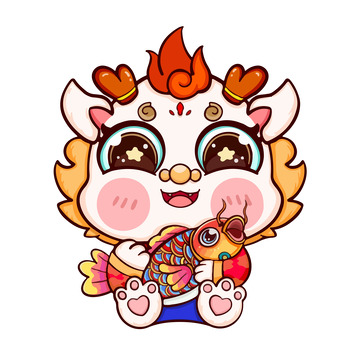 2024新年龙年卡通形象龙年大吉