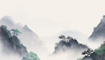 古风节气水墨山水素雅古风背景