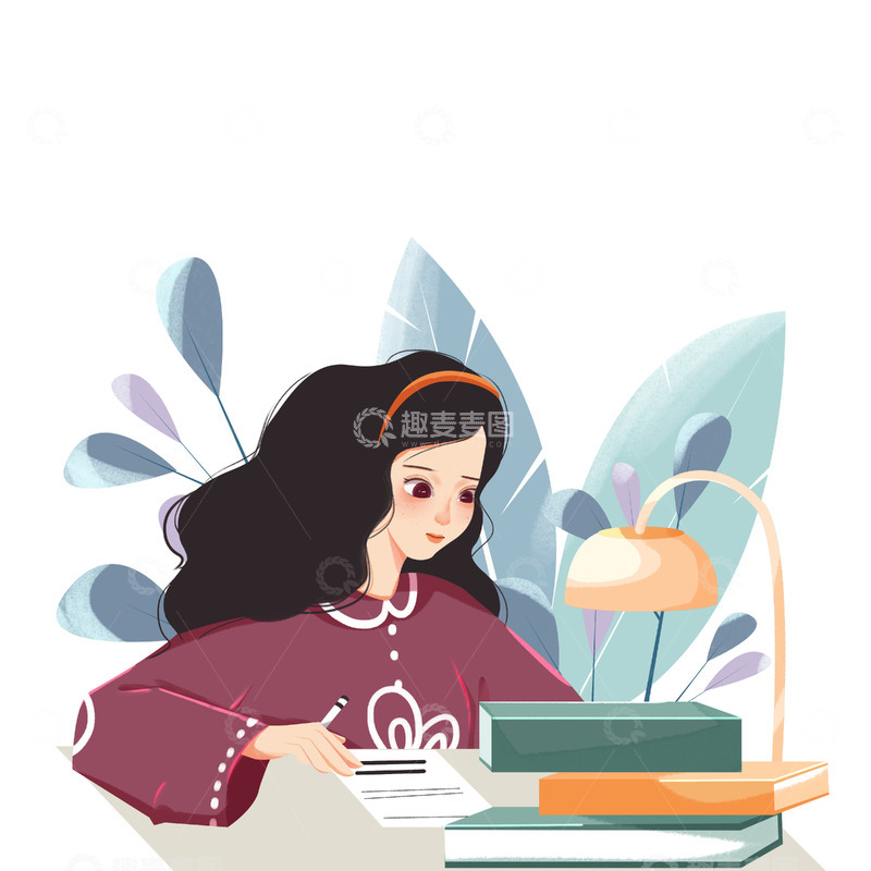 简约学习努力女孩