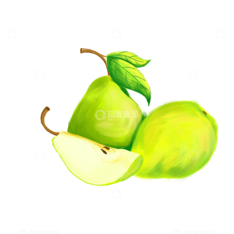 源文件下载【趣麦麦图】-香梨梨子梨水果