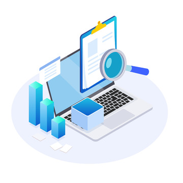 2.5d电脑办公插画