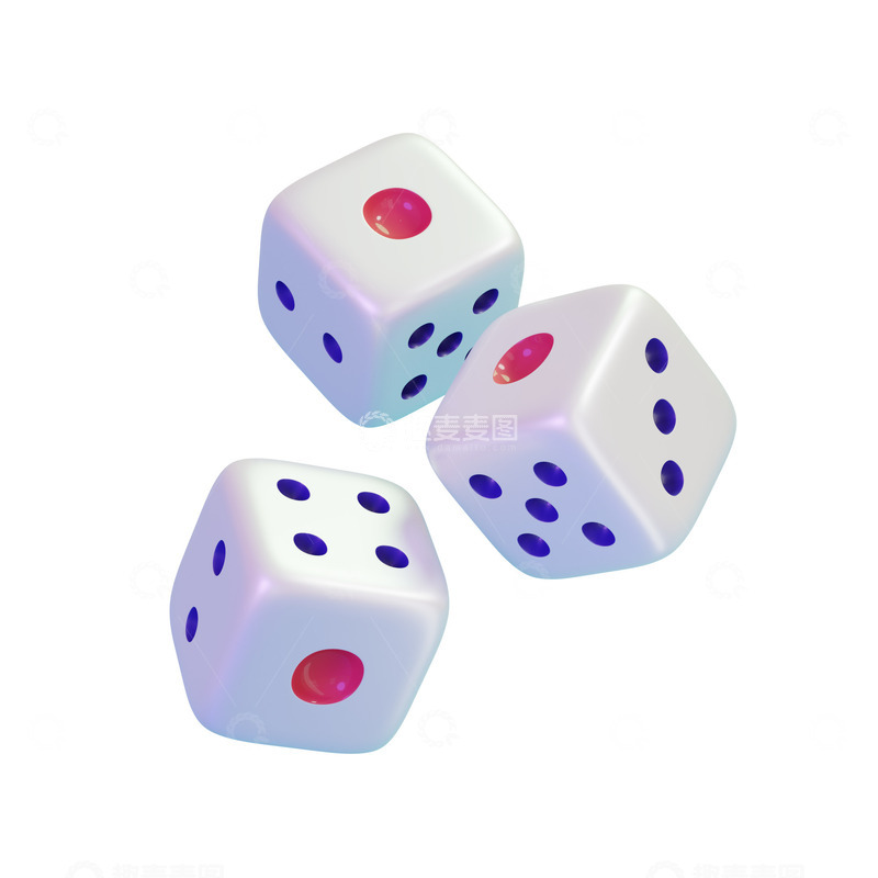 白色骰子桌游游戏色子3D模型