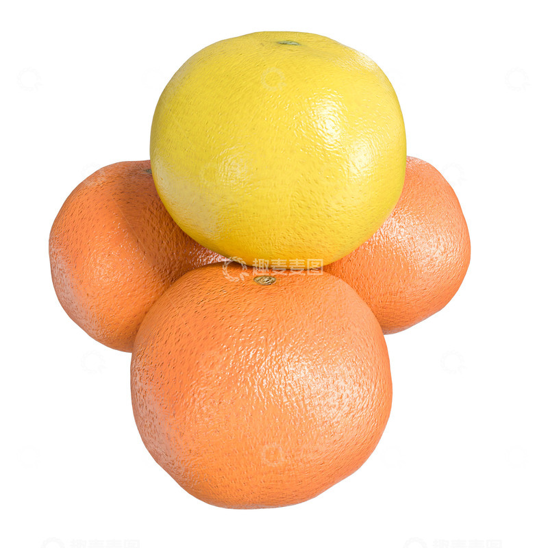 源文件下载【趣麦麦图】超写实水果橘子