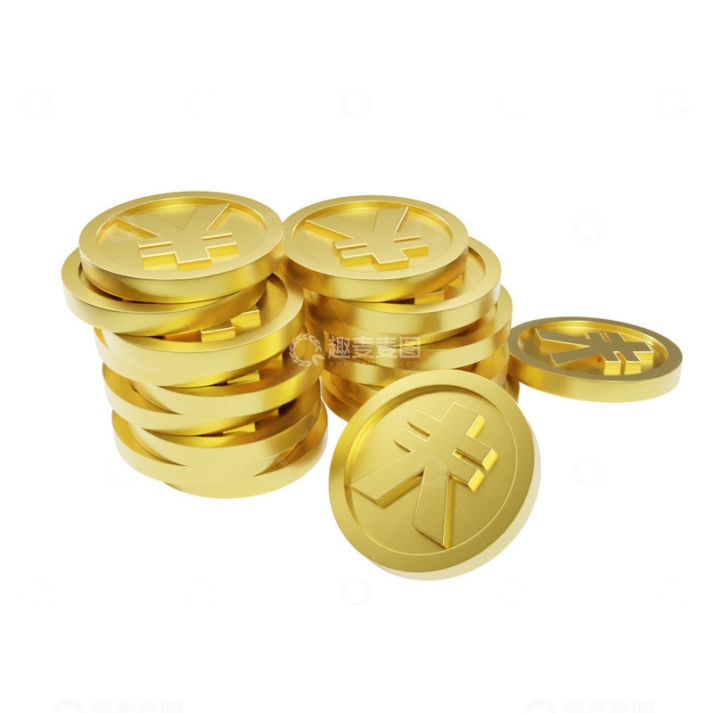 源文件下载【趣麦麦图】双十一3D立体金币堆元素