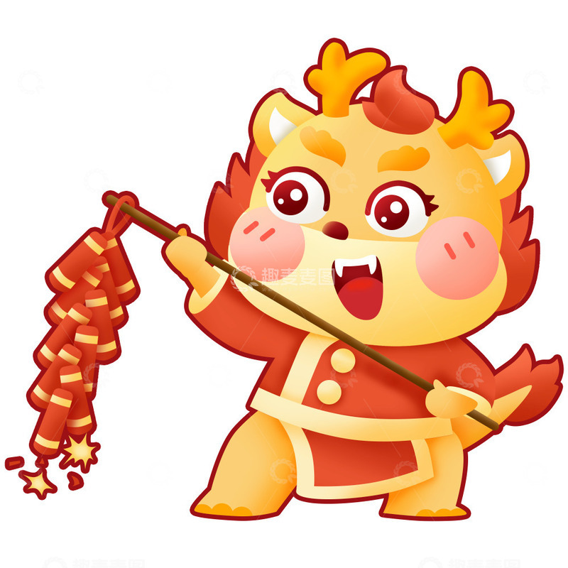 龙年放鞭炮形象