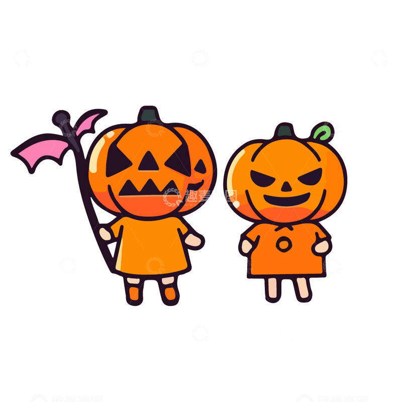 源文件下载【趣麦麦图】带着南瓜头的小孩子