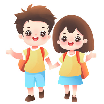 开心去上学男孩女孩元素