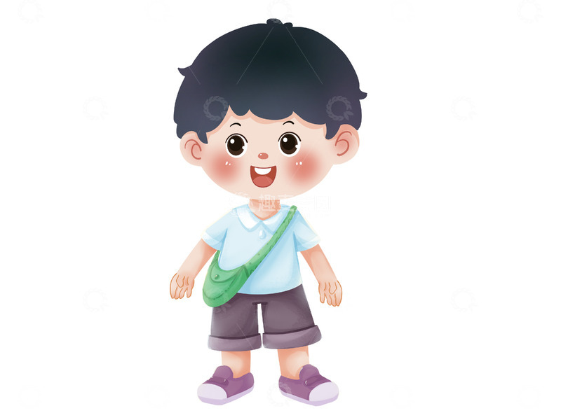 出门郊游的小男孩