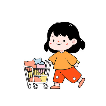 女孩子在购物