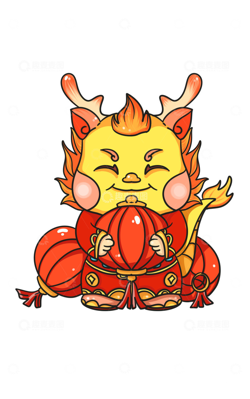 喜气洋洋红灯笼新年龙