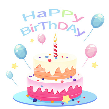 卡通生日蛋糕派对装饰图案