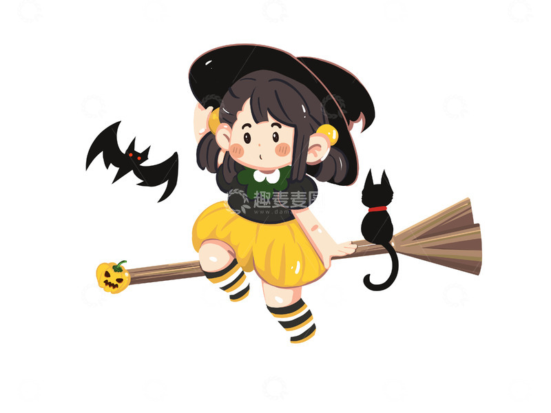 源文件下载【趣麦麦图】万圣节小女巫