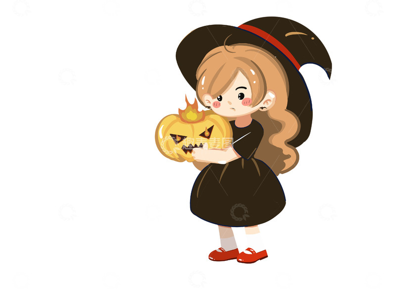 源文件下载【趣麦麦图】可爱女巫的南瓜头