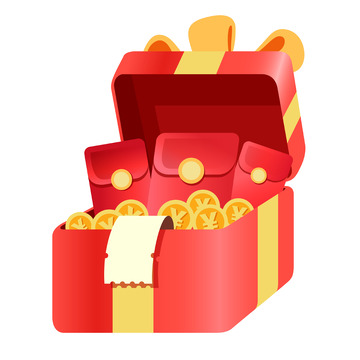 红包金币宝箱双十一电商元素