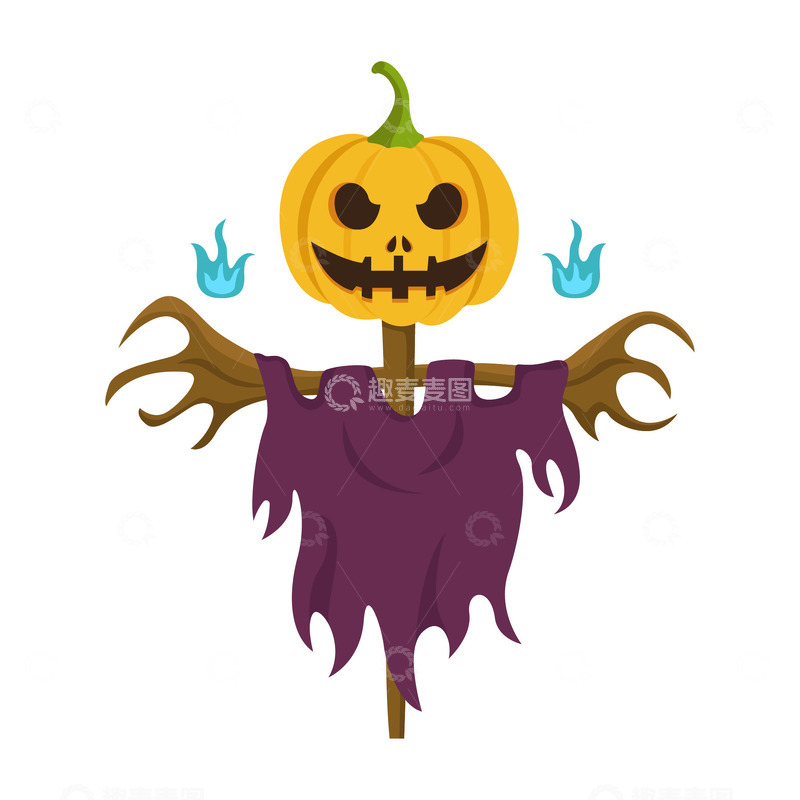 源文件下载【趣麦麦图】卡通简约万圣节南瓜头