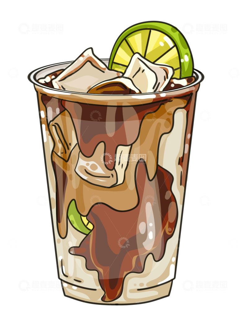 源文件下载【趣麦麦图】新鲜拿铁柠檬饮料