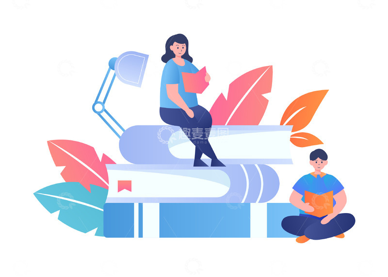 扁平简约读书学习的人