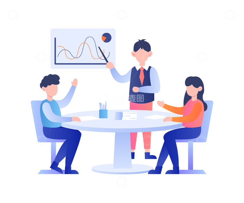 源文件下载【趣麦麦图】扁平商务会议人物元素