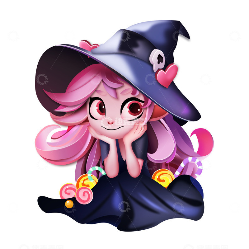 源文件下载【趣麦麦图】万圣节糖果女巫