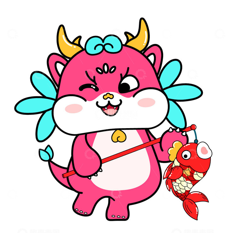 源文件下载【趣麦麦图】春节龙年IP形象迎新春