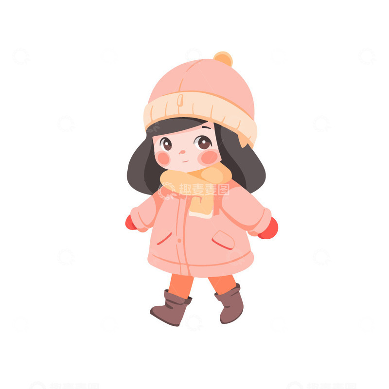 源文件下载【趣麦麦图】可爱的冬装女孩子