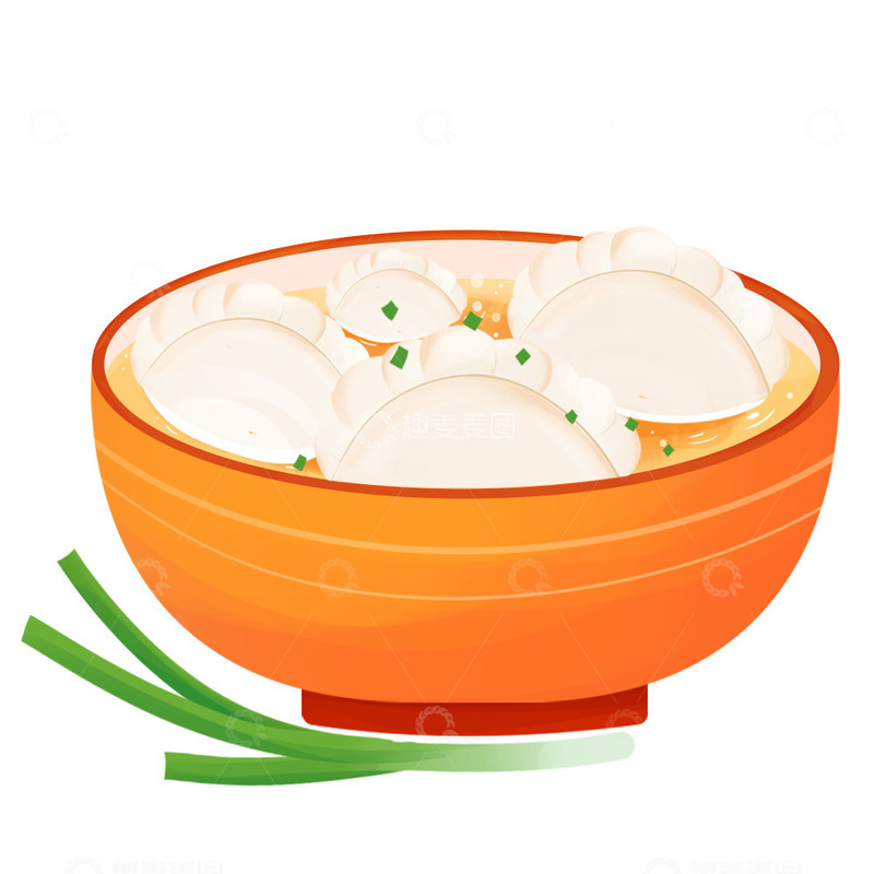 源文件下载【趣麦麦图】二十四节气传统美食饺子元素