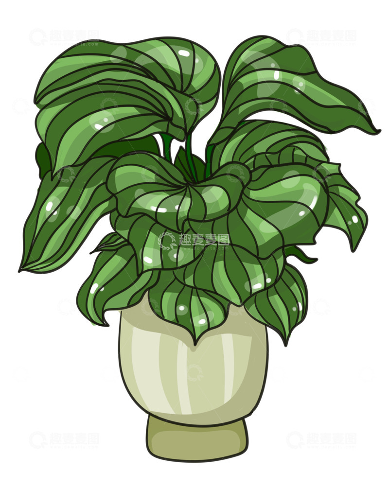 源文件下载【趣麦麦图】房间摆设绿色盆栽