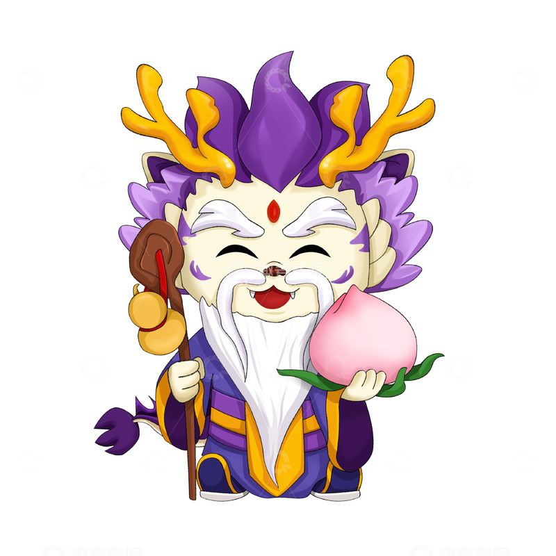 2024龙年五福寿神寿星公卡通龙元素