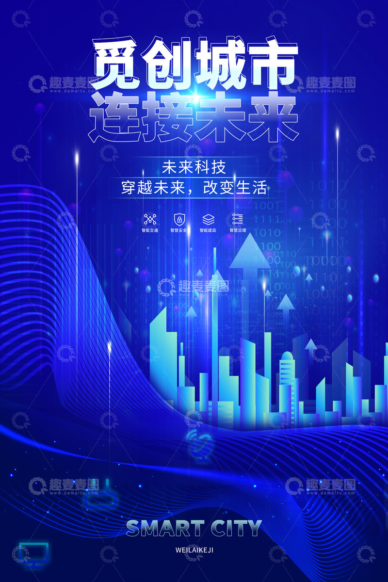 源文件下载【趣麦麦图】科技智慧宣传海报