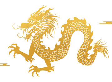 2024年金箔材质龙年龙元素