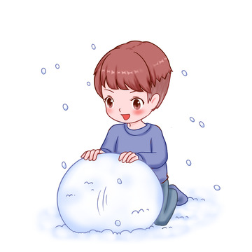 立冬雪地堆雪人