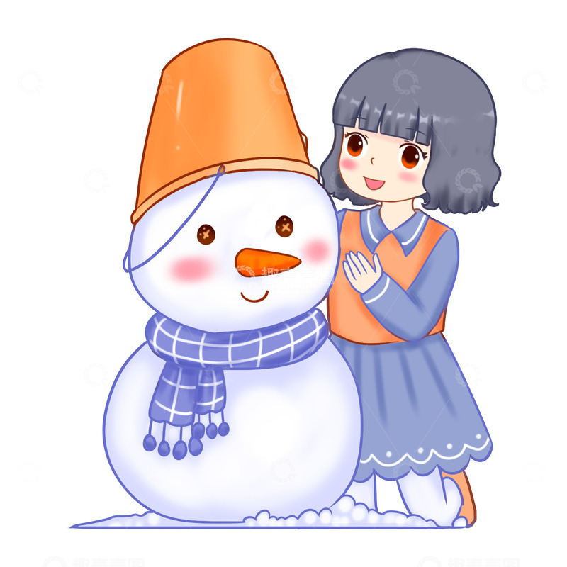源文件下载【趣麦麦图】立冬元素堆雪人过程