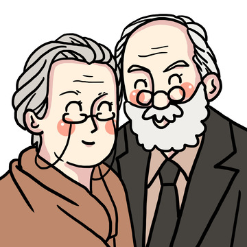 手绘重阳节爷爷奶奶头像