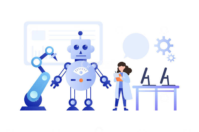 源文件下载【趣麦麦图】扁平人物机器人研发工程